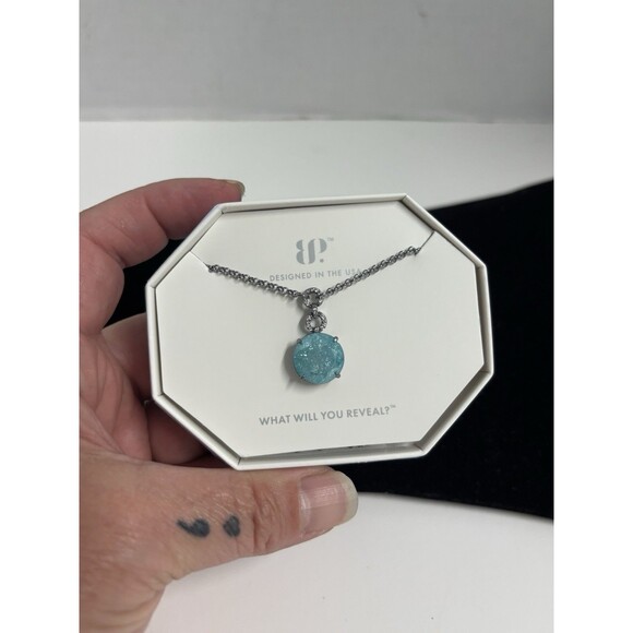 Bomb Party NEW OG Necklace “Rooted Rise” Blue Ice Crystal/ Hematite NK43396 - Picture 6 of 8